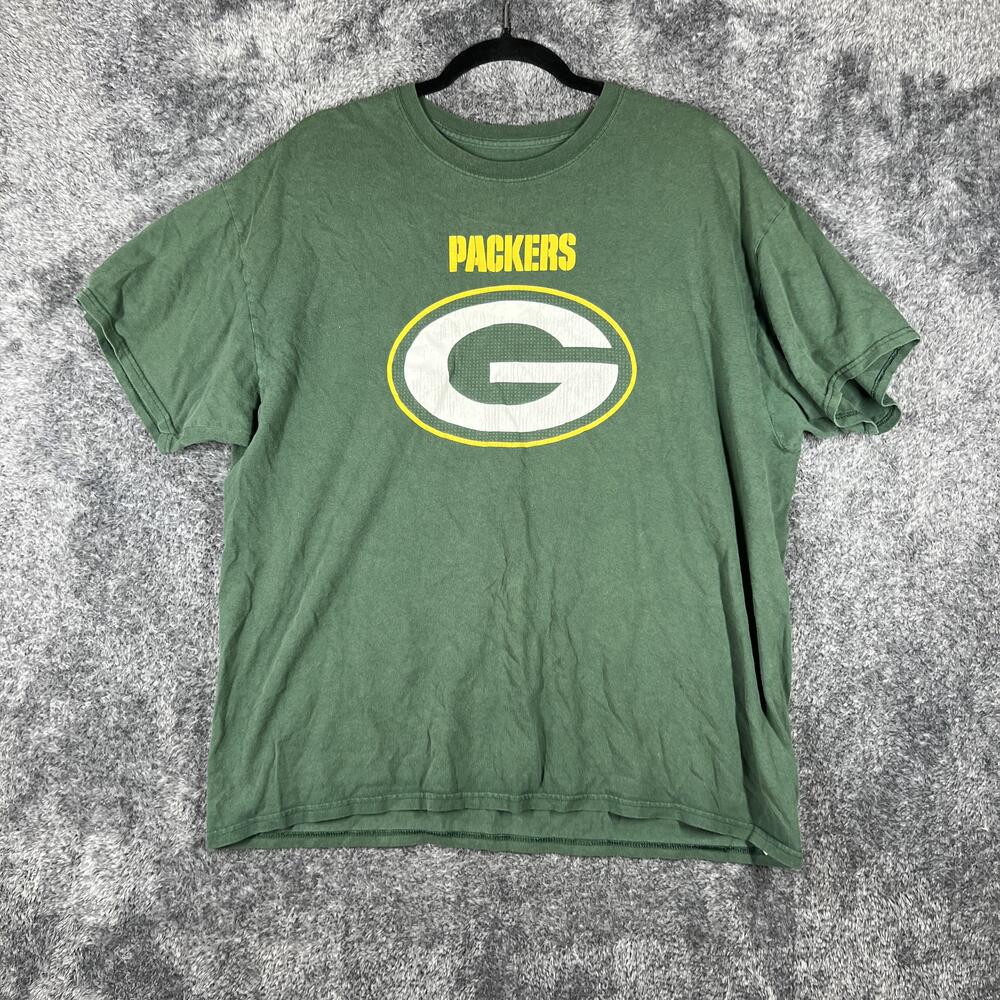 Packers Shirt Mens XL Green Bay NFL Majestic Graphic Crew Neck Short Sleeve